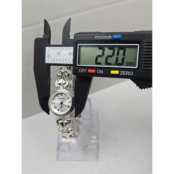 Vintage Gruen 925 Sterling Silver Heart Bracelet Quartz Watch Womens New Battery - Picture 5 of 11
